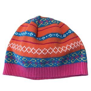 Hanna Andersson Knit Hat Colorful Pink, Turquoise, Orange Girl’s Size Medium